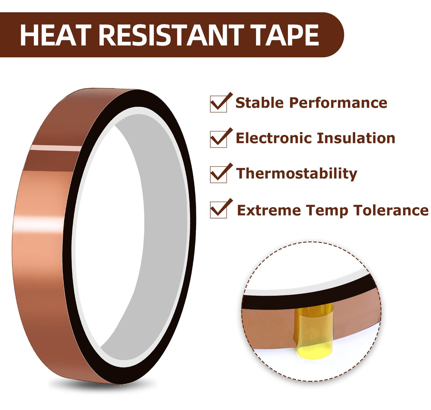 MS WGO High Temperature Tape Heat Tape Heat Resistant Tape Heat Transfer Tape Heat Tape for Sublimation No Residue 10mm X 33m 108ft (Yellow-2 Roll)