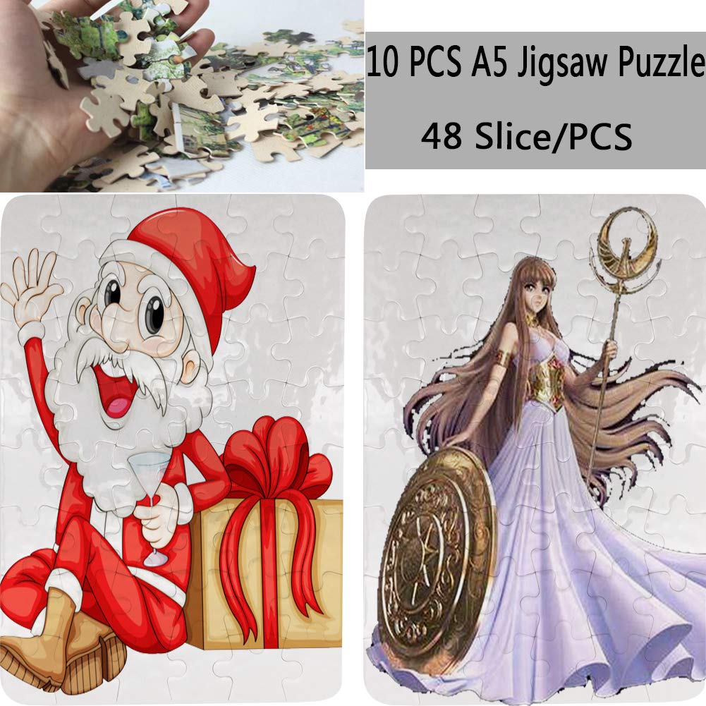 MS WGO 10 Sets Blank Sublimation A5 Jigsaw Puzzle with 48 Pieces DIY Heat Press Transfer Crafts A5 Thermal Transfer Puzzle Wholesale DIY Thermal Transfer Pearl Puzzle Blank Puzzle Thermal Transfer Supplies